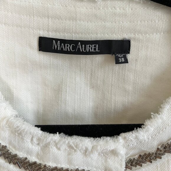 Marc Aurel White Denim Jacket with beaded and gosse detail - size 38 / medium - Picture 5 of 15
